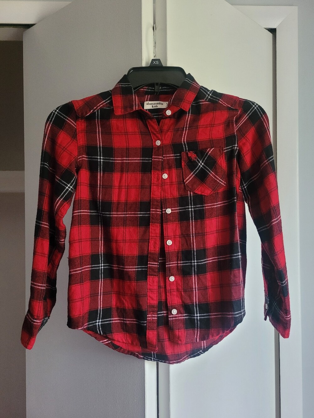 7/8 Abercrombie Kids Red Flannel Buttondown Shirt